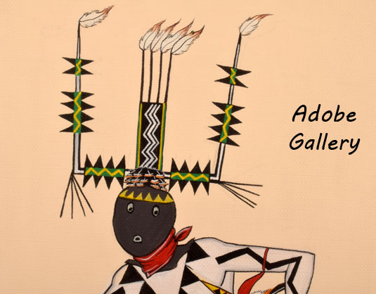 Pair of Apache Gaan Dancer Paintings by Ignatius Palmer