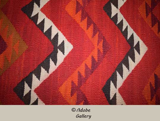 Close-up view of a section of this Navajo textile.