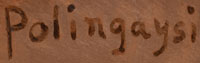 Artist signature of Elizabeth White, Polingaysi Qöyawayma, Hopi Pueblo Potter
