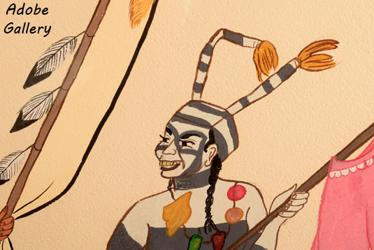 Close up view of a section of this painting.