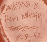 Artist signature of Nathan Begaye, Native American Artist