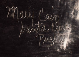 Artist Signature of Mary Cain, Santa Clara Pueblo Potter