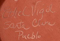 Artist Signature of Ethel Vigil, Santa Clara Pueblo Potter
