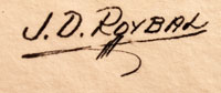 Artist Signature of José Disiderio “J. D.” Roybal (1922-1978) Oquwa - Rain God