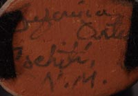 Artist signature of Seferina Ortiz, Cochiti Pueblo Potter
