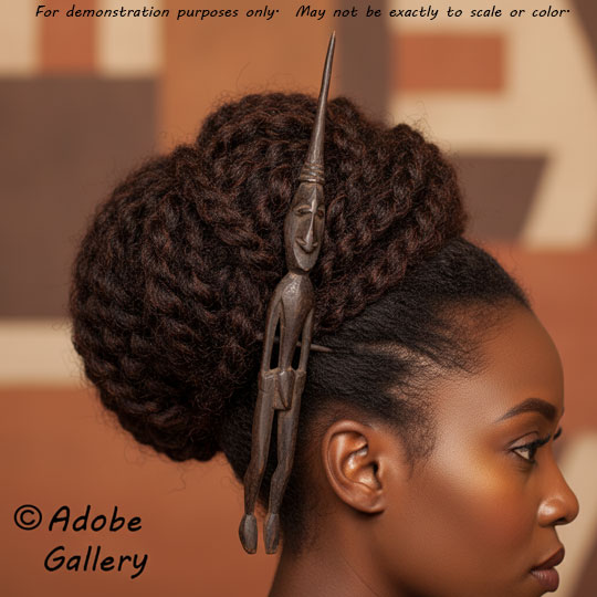 Shown as a hair ornament.