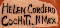 Artist Signature of Helen Cordero, Cochiti Pueblo Potter