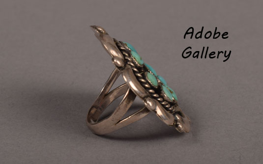 Alternate side view of this turquoise ring.