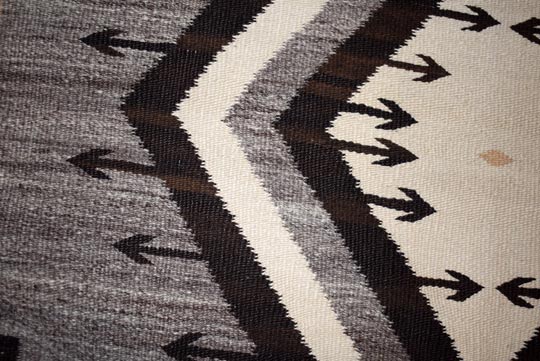 Close-up view of a section of this Navajo rug.