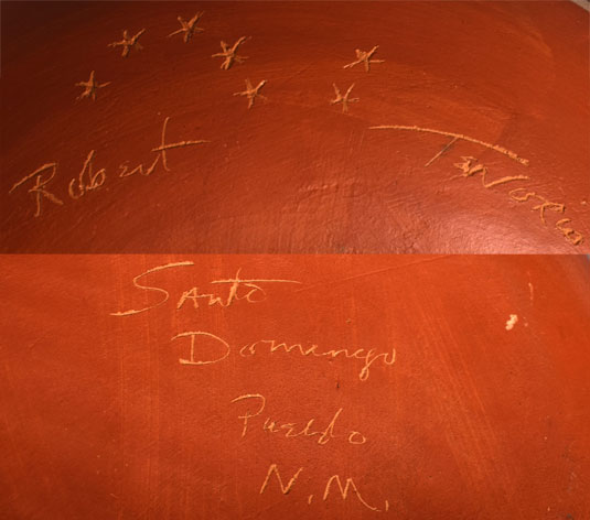 Artist Signature of Robert Tenorio, Kewa Pueblo Potter