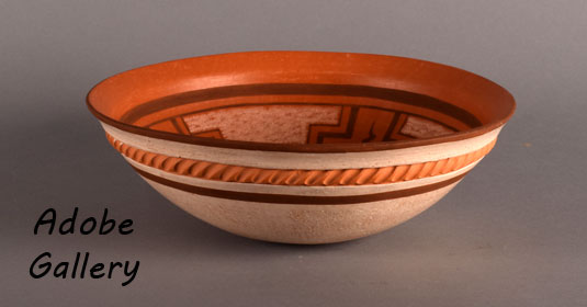 Alternate side view of this pottery bowl.