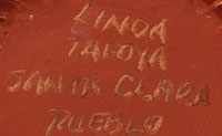 Artist Signature of Linda Tafoya-Sanchez, Santa Clara Pueblo Potter