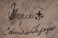 Artist Signatures of Grace Medicine Flower and Camilio Tafoya Santa Clara Pueblo Potters