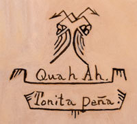 Artist Signature and Hallmark of Tonita Vigil Peña, Quah Ah, San Ildefonso Pueblo Painter