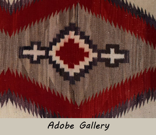 Close up view of a section of this Navajo textile.