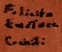 Artist Signature of Felicita Eustace, Cochiti Pueblo Potter