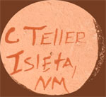 Artist Signature of Chris Teller (1956 - ) Pe-ou, Isleta Pueblo Potter