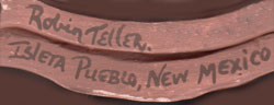 Artist Signature of Robin Teller, Isleta Pueblo Potter
