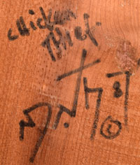 title and Artist Signature of Neil Randall David, Sr., Hopi-Tewa Carver