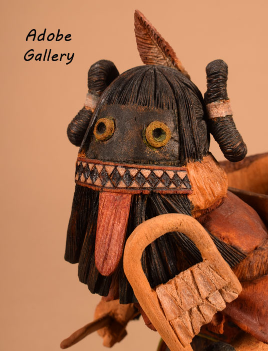 Close up view of the kachina face.