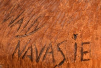 Artist Signature of Wally Navasie, Hopi Artisan