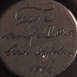 Artist' Signatures of Tse-Pé Gonzales (1940-1999) and Dora Tse-Pé (1939- ), San Ildefonso San Ildefonso Pueblo