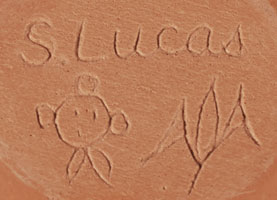 Artist hallmark signature of Steve Lucas (1955- ) Koyemsi, Hopi-Tewa Potter