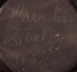 Artist Signature of Carmelita Dunlap, San Ildefonso Pueblo Potter 