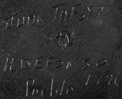 Artist Signature of Juan Tafoya, San Ildefonso Pueblo Potter