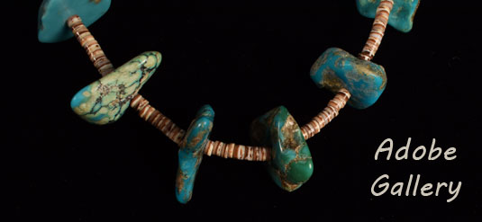 Close up view of the shell and turquoise.