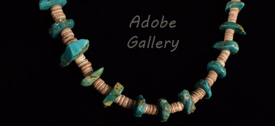 Close up view of this turquoise necklace.