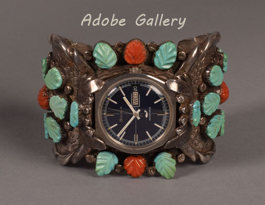 Alternate view of this bracelet showing the face of the watch.