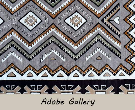 Close up view of a section of this Navajo textile.