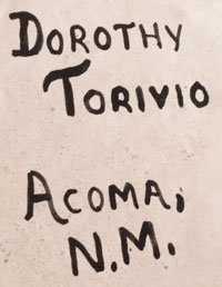 Artist Signature of Dorothy Torivio, Acoma Pueblo Potter