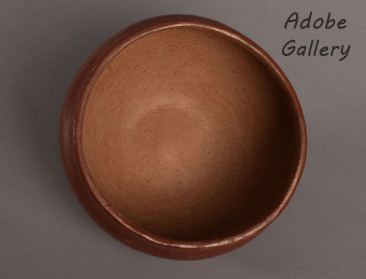 Alternate view of the inside of this historic pottery bowl.