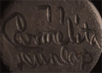 Artist Signature of Carmelita Dunlap, San Ildefonso Pueblo Potter