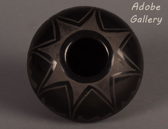 Alternate top  view of this blackware vessel 