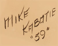 artist signature of Michael Kabotie, Hopi Pueblo Painter and Jeweler