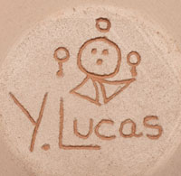 Artist Signature and Clan hallmark of Yvonne Lucas, Laguna/Navajo (Diné) Potter