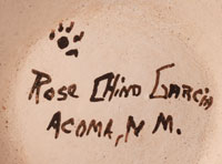 Artist Signature of Rose Chino Garcia, Acoma Pueblo Potter