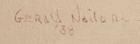 Artist signature and date of Gerald Nailor, Diné of the Navajo Nation Painter