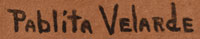 Artist signature of Pablita Velarde, Santa Clara Pueblo Painter