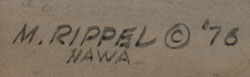 Signature of Morris Rippel (1930-2009) Western Artist, National Academy of Western Art member