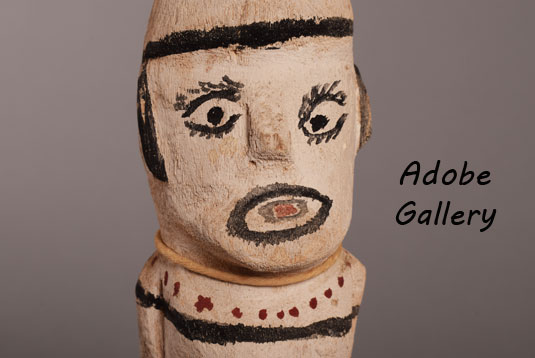 Alternate close-up view of the face of this Hopi Pueblo wood carving.