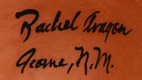 Artist Signature of Rachel Aragon, Acoma Pueblo Potter