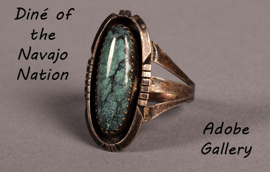 Alternate view of this silver and turquoise ring.