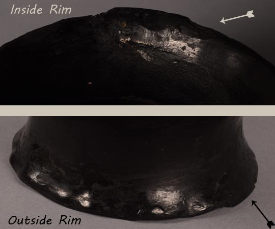 Condition: a section of the rim has been repaired. It is not noticeable generally but is identified when looking closely.