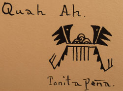Artist Hallmark signature of Tonita Peña (1893-1949) Quah Ah of San Ildefonso Pueblo