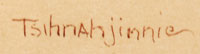 Artist signature of Andrew Van Tsihnahjinnie, Diné Artist