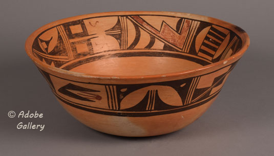 Alternate view of this beautiful Hopi Pueblo pottery bowl.